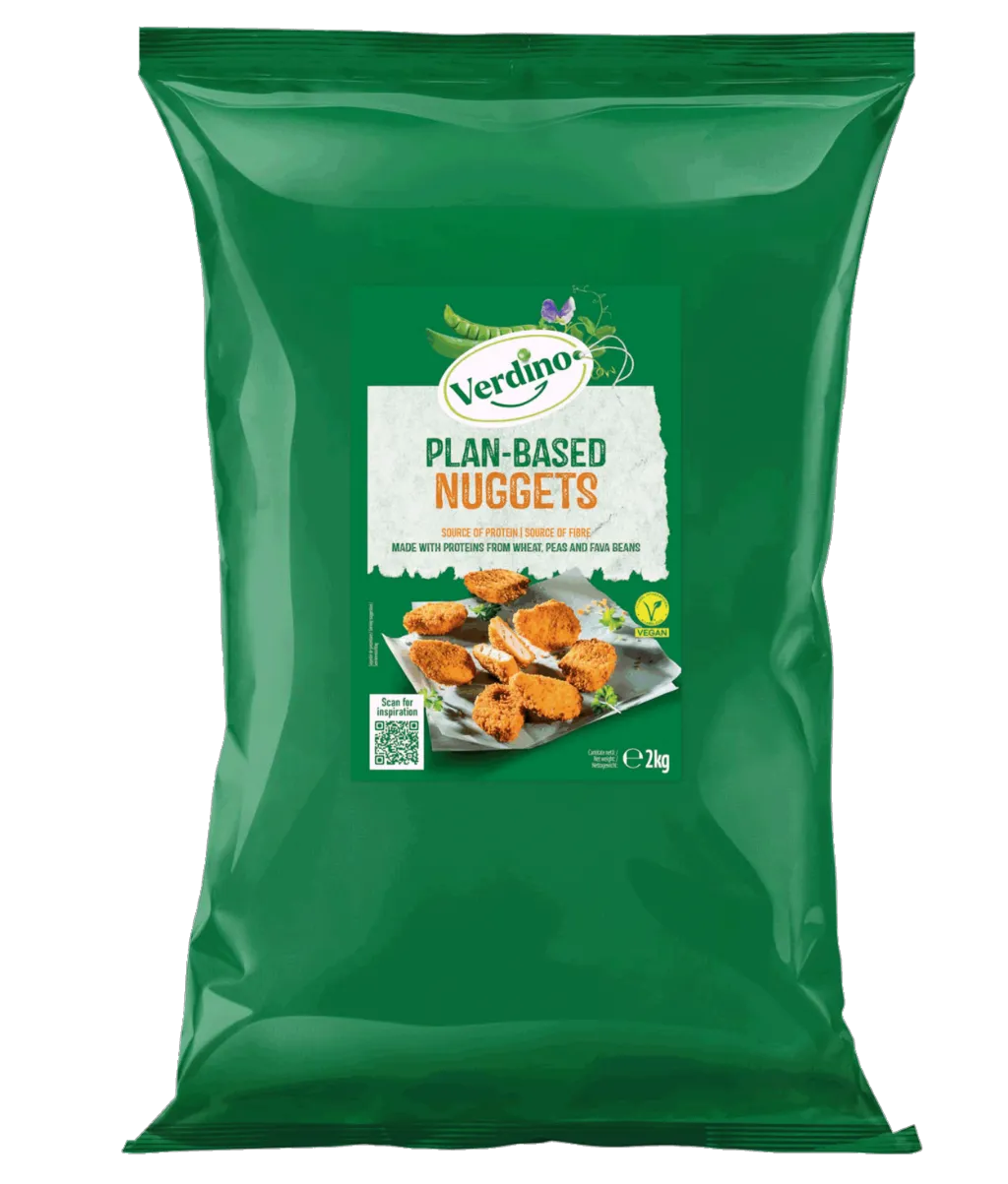 Verdino Green Food Nuggets in grüner Verpackung